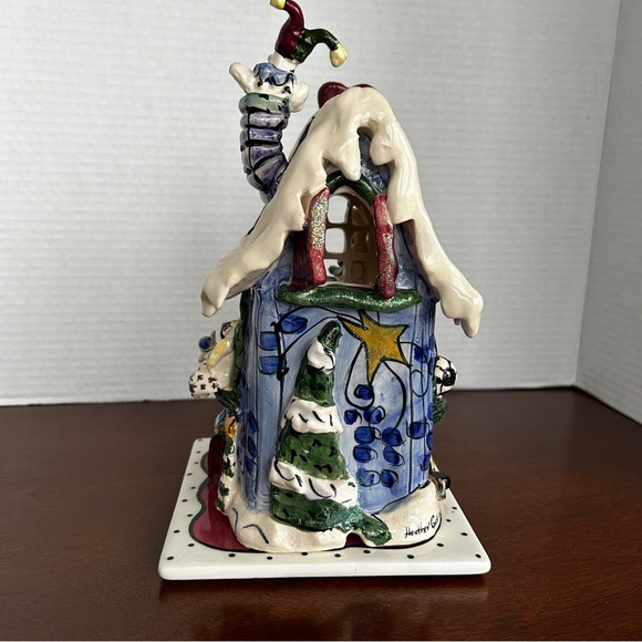 Santa's Workshop Blue Sky Clay Works by Heather Goldminc Tealight Holder 2002 - Picture 9 of 16